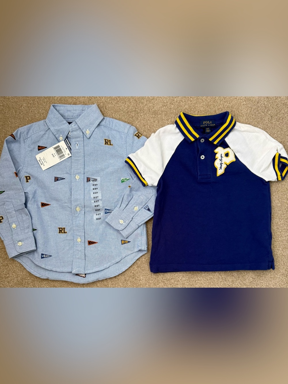 Ralph Lauren Pennant Oxford & Polo RL P-Wing Varsity League Colorblock, Boys’ 2T